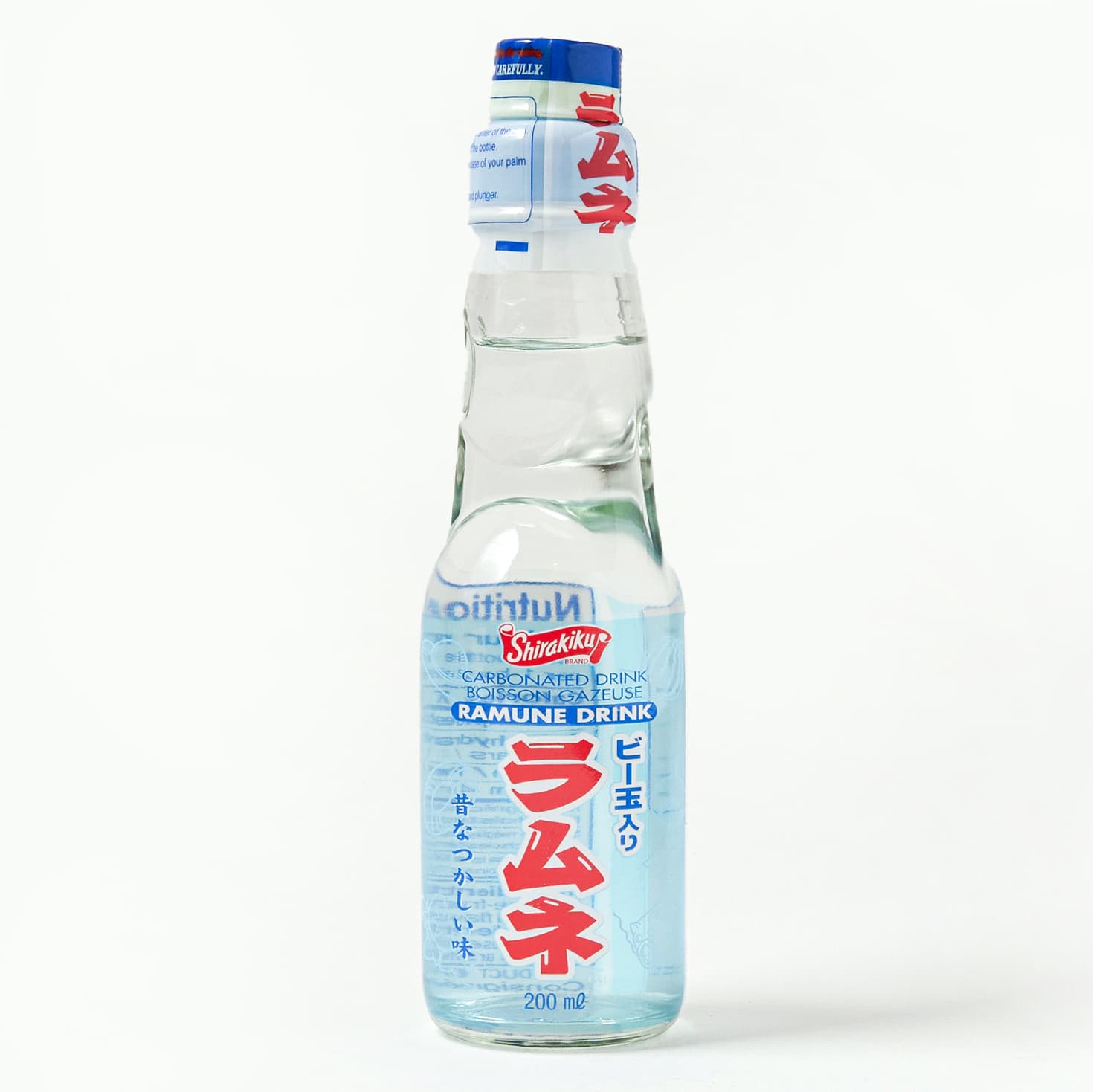 A bottle of Ramune Japanese soft drink.